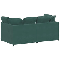 Divano Modulare con Cuscini in Velluto Verde Scuro 3321251