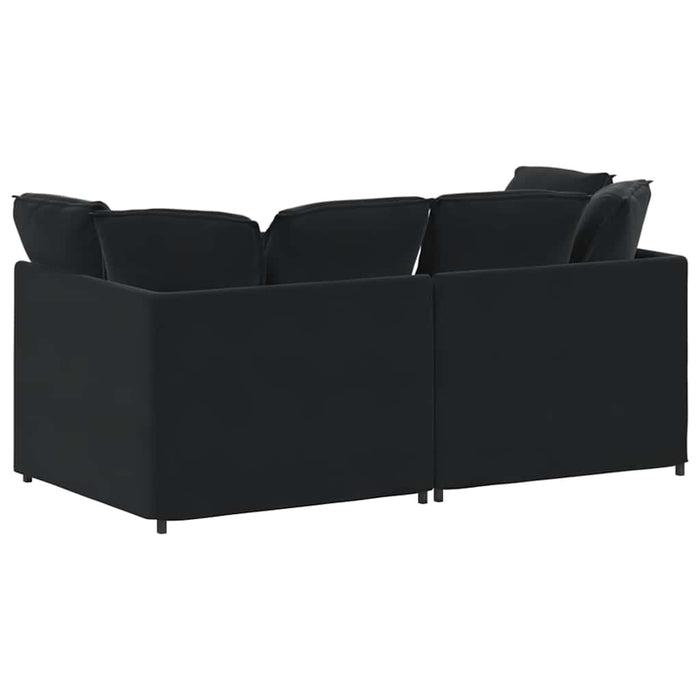 Divano Modulare con Cuscini-Sofa Modulare-Divanetto in Velluto Nero