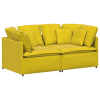 vidaXL Divano Modulare con Cuscini in Velluto Giallo