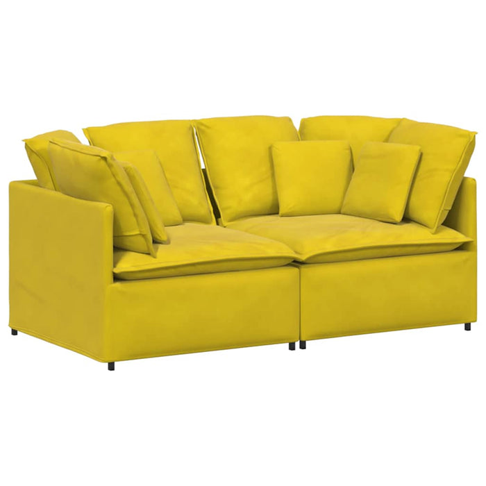 vidaXL Divano Modulare con Cuscini in Velluto Giallo
