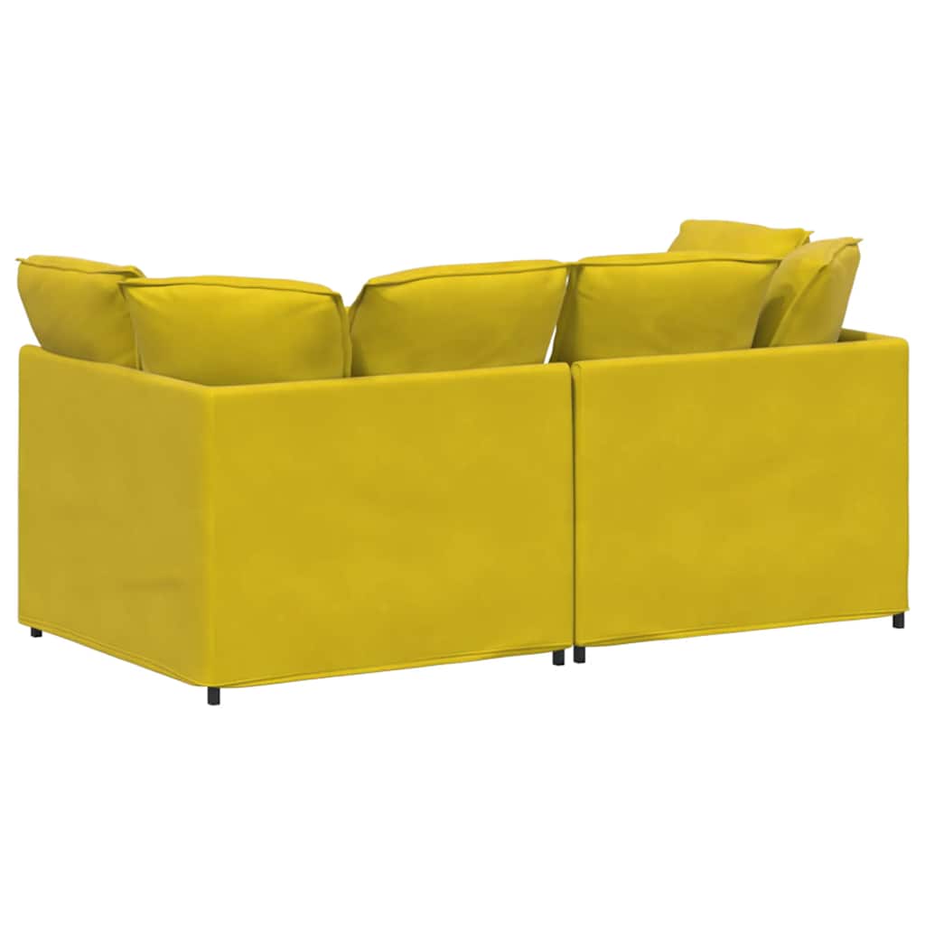 vidaXL Divano Modulare con Cuscini in Velluto Giallo