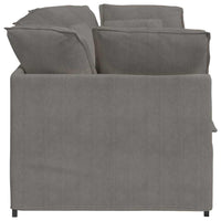 Divano Modulare con Cuscini in Tessuto a Coste Grigio Chiaro 3321257