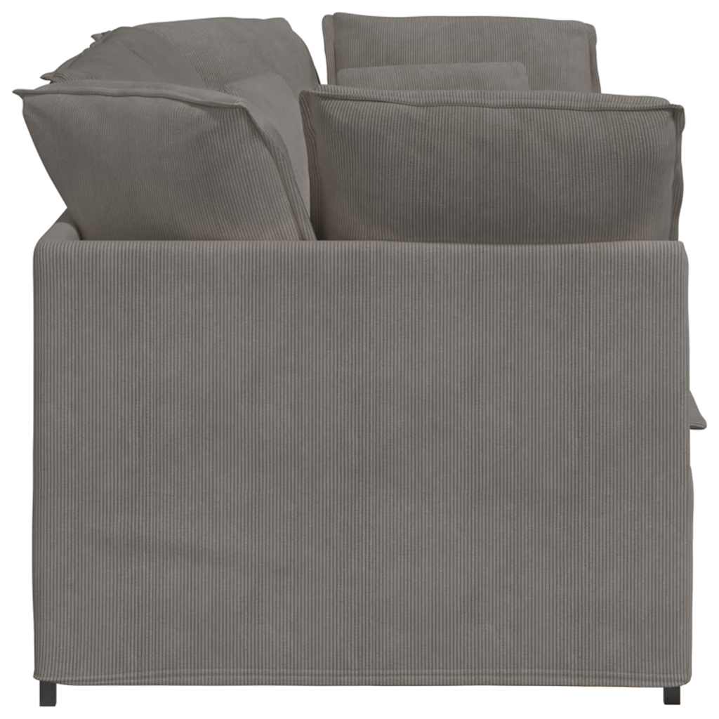 vidaXL Divano Modulare con Cuscini in Tessuto a Coste Grigio Chiaro