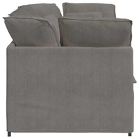 vidaXL Divano Modulare con Cuscini in Tessuto a Coste Grigio Chiaro