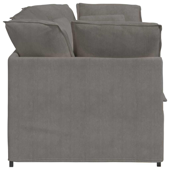 vidaXL Divano Modulare con Cuscini in Tessuto a Coste Grigio Chiaro