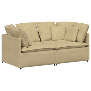 vidaXL Divano Modulare con Cuscini Tessuto a Coste Verde Grigio