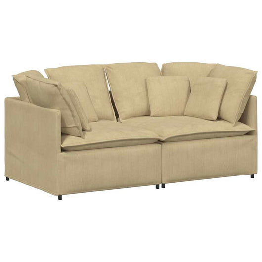 vidaXL Divano Modulare con Cuscini Tessuto a Coste Verde Grigio