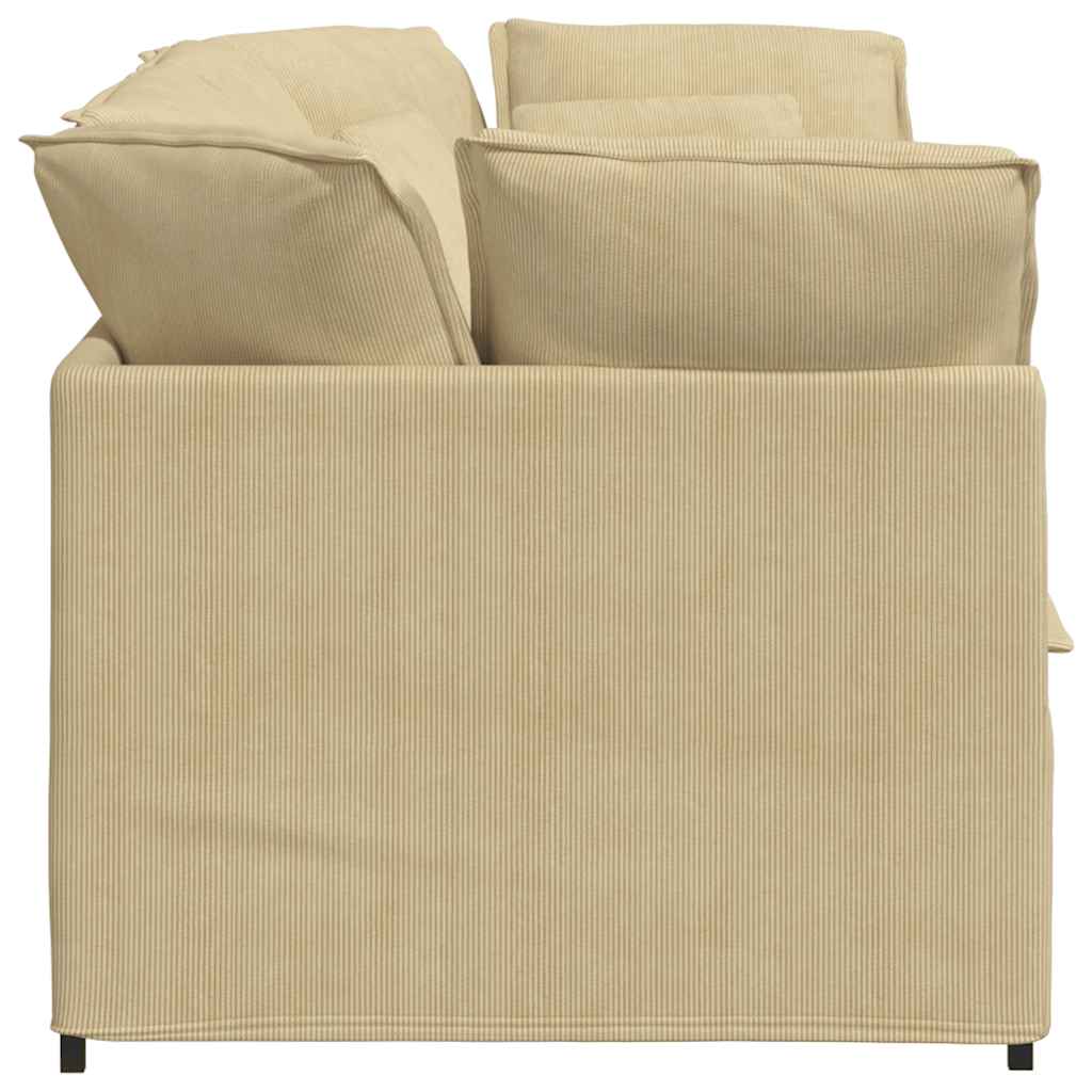 vidaXL Divano Modulare con Cuscini Tessuto a Coste Verde Grigio