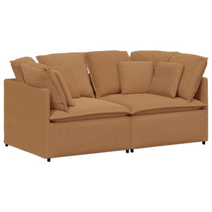 Divano Modulare con Cuscini Tessuto Riccio Simile alla Lana 3321266