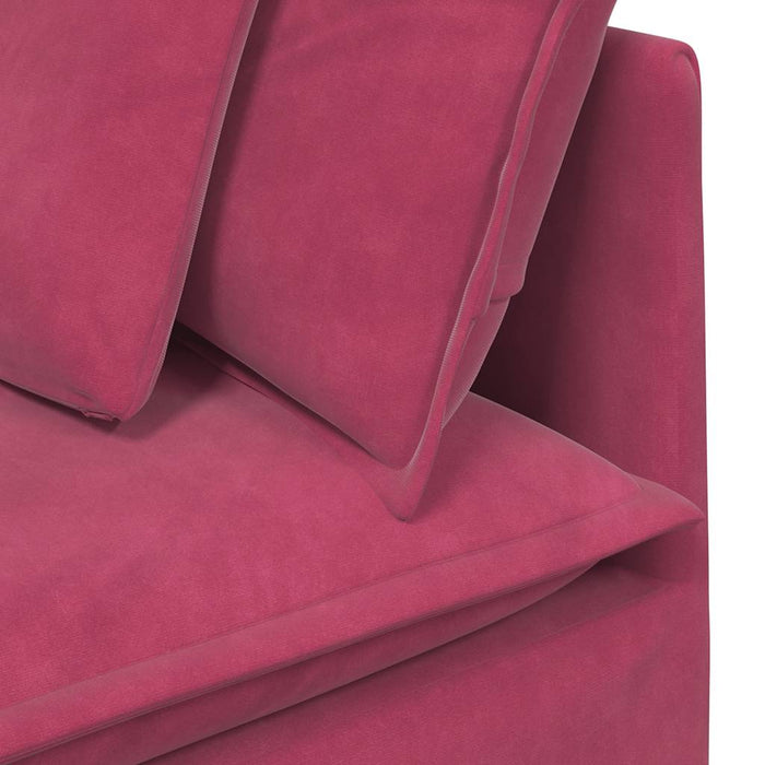 vidaXL Divano Modulare con Cuscini in Velluto Rosso Vino