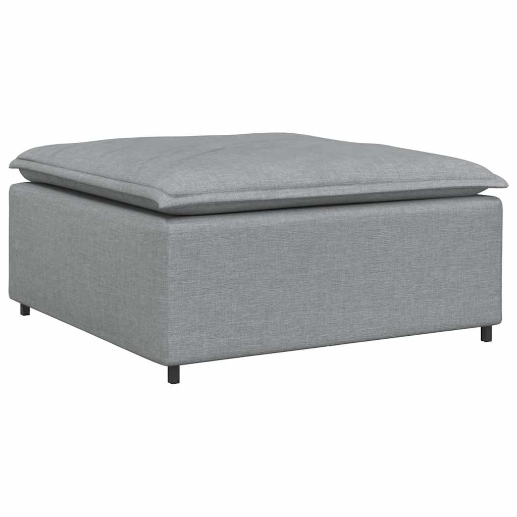 vidaXL Divano Modulare con Poggiapiedi e Cuscini Tessuto Grigio Chiaro