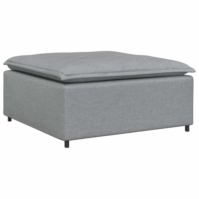 vidaXL Divano Modulare con Poggiapiedi e Cuscini Tessuto Grigio Chiaro