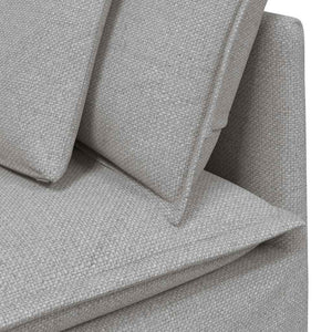 vidaXL Divano Modulare con Poggiapiedi e Cuscini Tessuto Grigio Nuvola