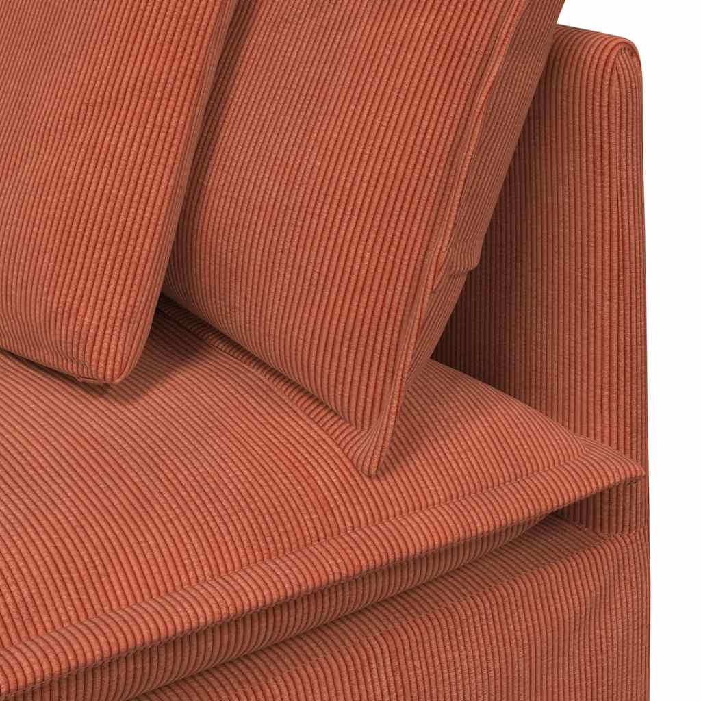 vidaXL Divano Modulare con Poggiapiedi e Cuscini Rosso Arancione