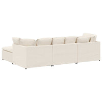 vidaXL Divano Modulare con Poggiapiedi e Cuscini Crema