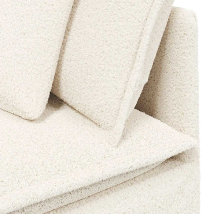 vidaXL Divano Modulare con Poggiapiedi e Cuscini Crema