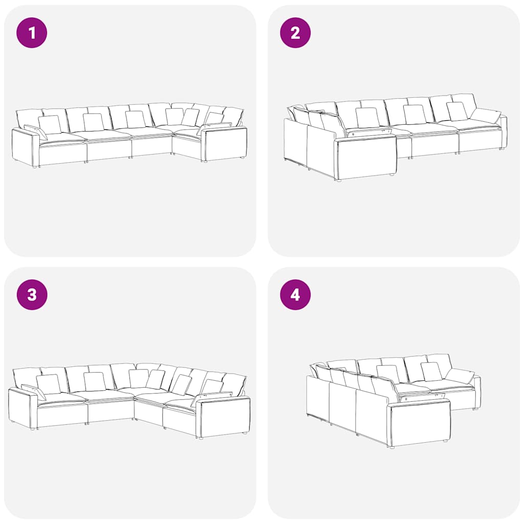 vidaXL Divano Modulare con Cuscini in Velluto Blu