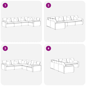 vidaXL Divano Modulare con Cuscini in Velluto Blu