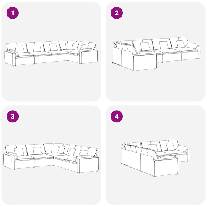 vidaXL Divano Modulare con Cuscini in Velluto Blu