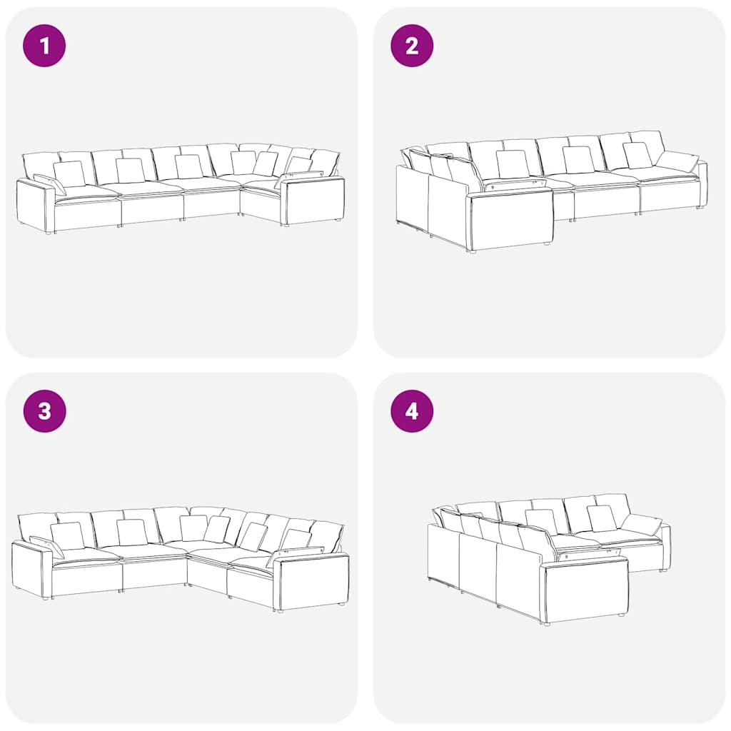vidaXL Divano Modulare con Cuscini in Velluto Verde Scuro