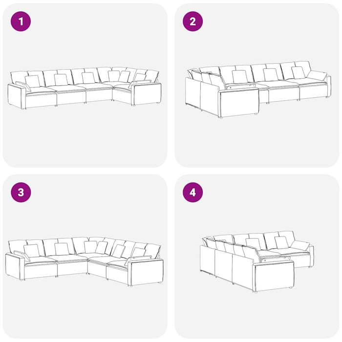 vidaXL Divano Modulare con Cuscini in Velluto Verde Scuro
