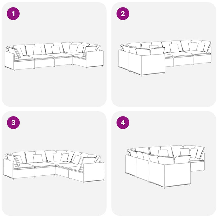 vidaXL Divano Modulare con Cuscini in Velluto Grigio Scuro