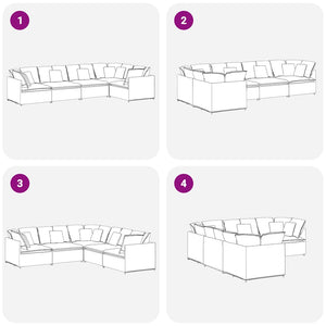 Divano Modulare con Cuscini in Velluto Verde Scuro 3321339