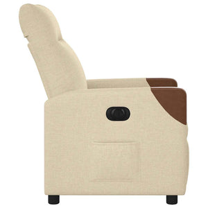 vidaXL Poltrona Elettrica Reclinabile Crema in Tessuto