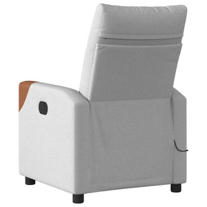 Poltrona Reclinabile Massaggio Elettrica Grigio Nuvola Tessuto 3323997