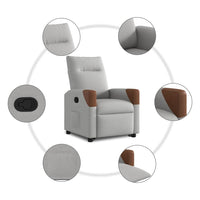 Poltrona Alzapersona Reclinabile Grigio Nuvola in Tessuto 3324005