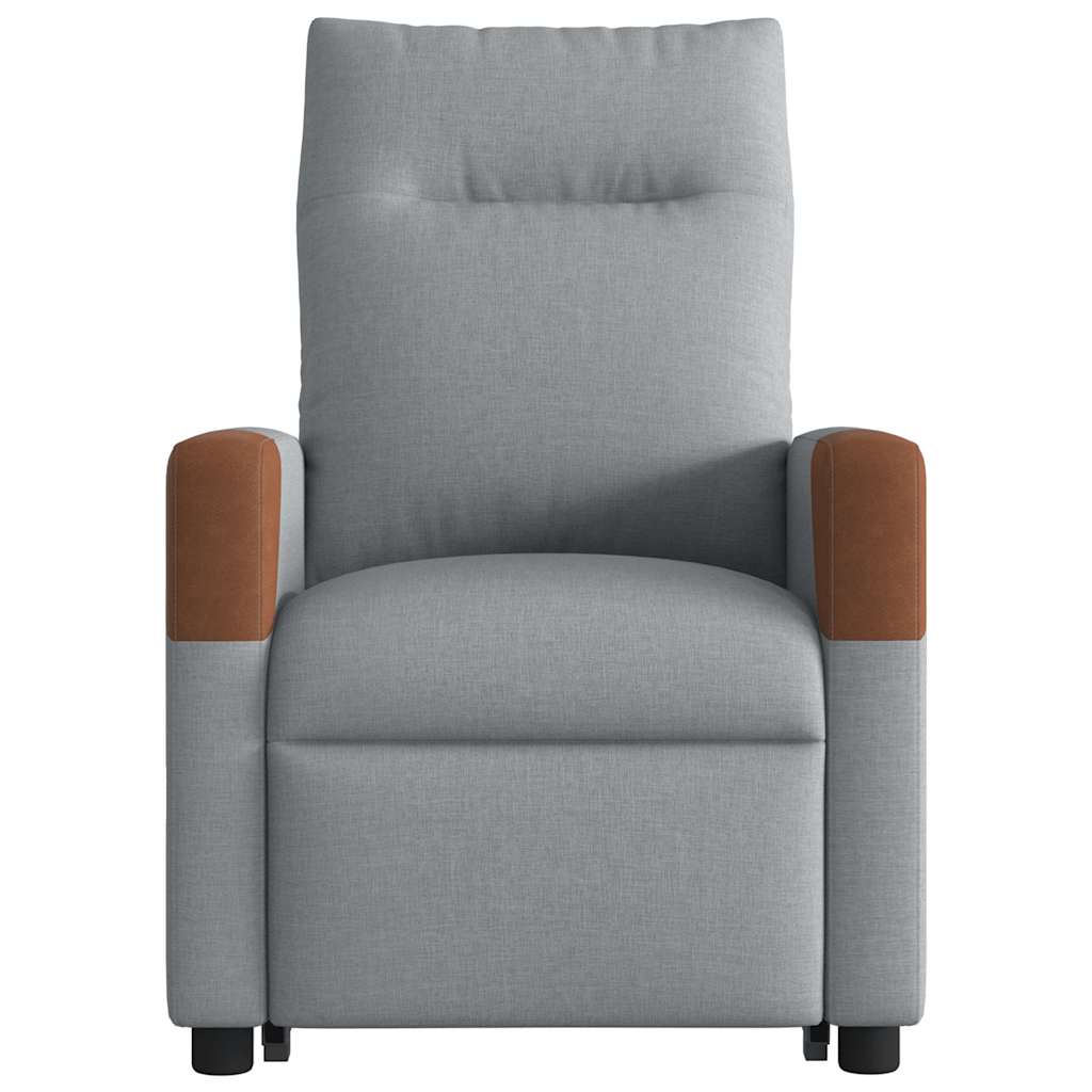 Poltrona Alzapersona Massaggi Elettrica Grigio Chiaro Tessuto 3324030