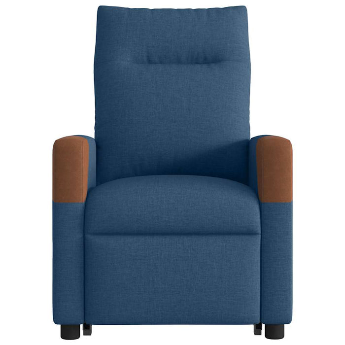 Poltrona Alzapersona Massaggi Elettrica Reclinabile Blu Tessuto 3324036