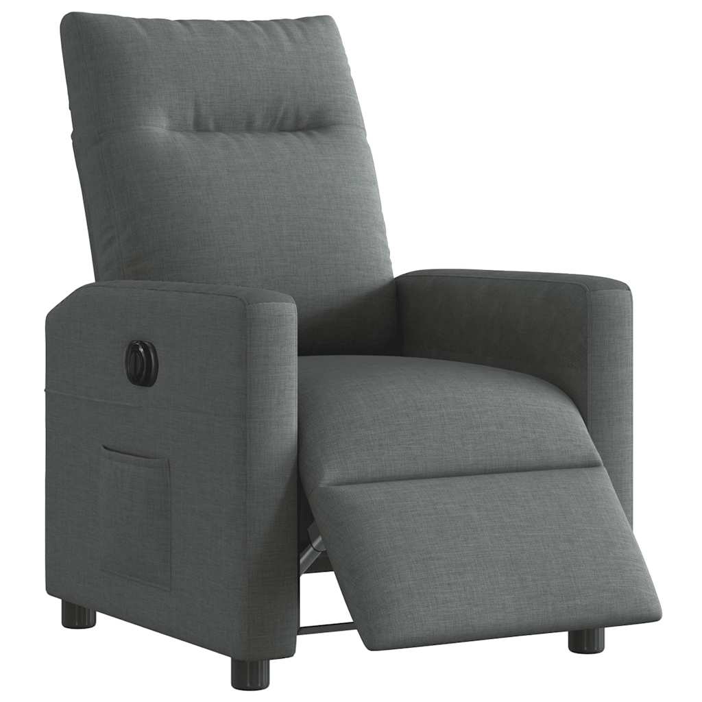 vidaXL Poltrona Elettrica Reclinabile Grigio Scuro in Tessuto