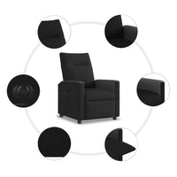 vidaXL Poltrona Elettrica Reclinabile Nera in Tessuto