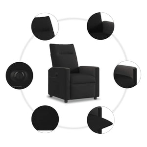 vidaXL Poltrona Elettrica Reclinabile Nera in Tessuto