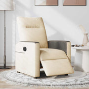 vidaXL Poltrona Elettrica Reclinabile Crema in Tessuto