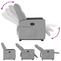 Poltrona Alzapersona Reclinabile Grigio Nuvola in Tessuto 3324051