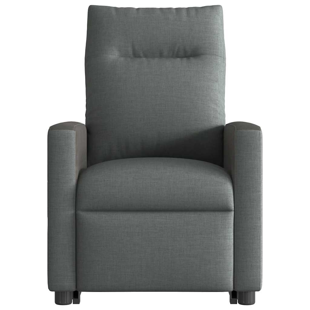 vidaXL Poltrona Alzapersona Reclinabile Grigio Scuro in Tessuto
