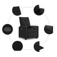 Poltrona Alzapersona Reclinabile Nera in Tessuto 3324054