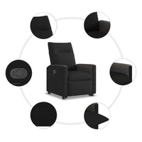 vidaXL Poltrona Alzapersona Reclinabile Nera in Tessuto