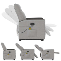 Poltrona Alzapersona Massaggi Reclinabile Grigio Nuvola Tessuto 3324058