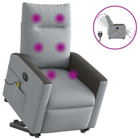 Poltrona Alzapersona Massaggi Elettrica Grigio Chiaro Tessuto 3324073
