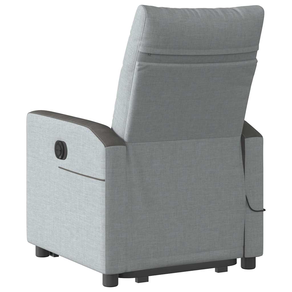 Poltrona Alzapersona Massaggi Elettrica Grigio Chiaro Tessuto 3324073