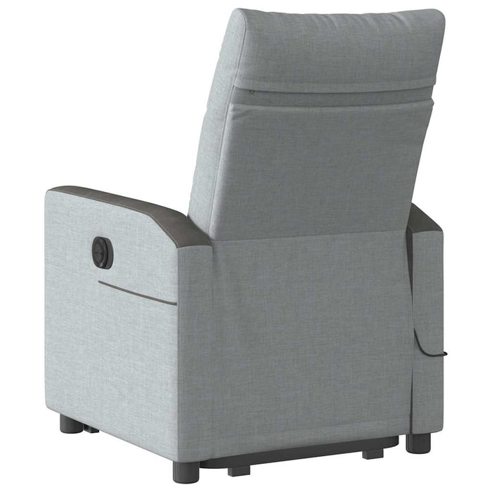 Poltrona Alzapersona Massaggi Elettrica Grigio Chiaro Tessuto 3324073
