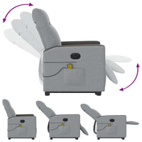 Poltrona Alzapersona Massaggi Elettrica Grigio Chiaro Tessuto 3324073