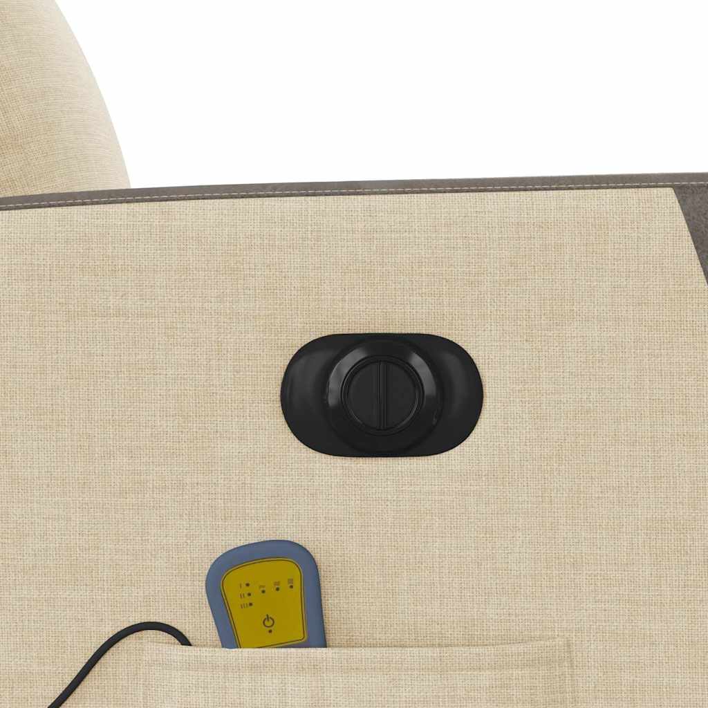 Poltrona Reclinabile Massaggiante Elettrica Crema in Tessuto 3324088