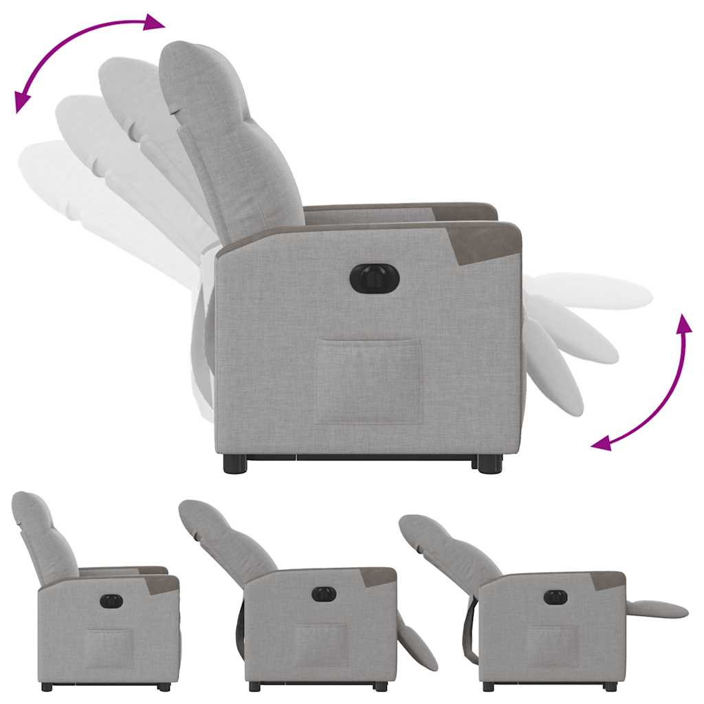 Poltrona Alzapersona Reclinabile Elettrica Grigi Nuvola Tessuto 3324099