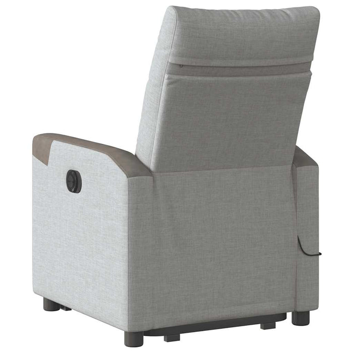 Poltrona Alzapersona Massaggi Elettrica Grigio Nuvola Tessuto 3324104