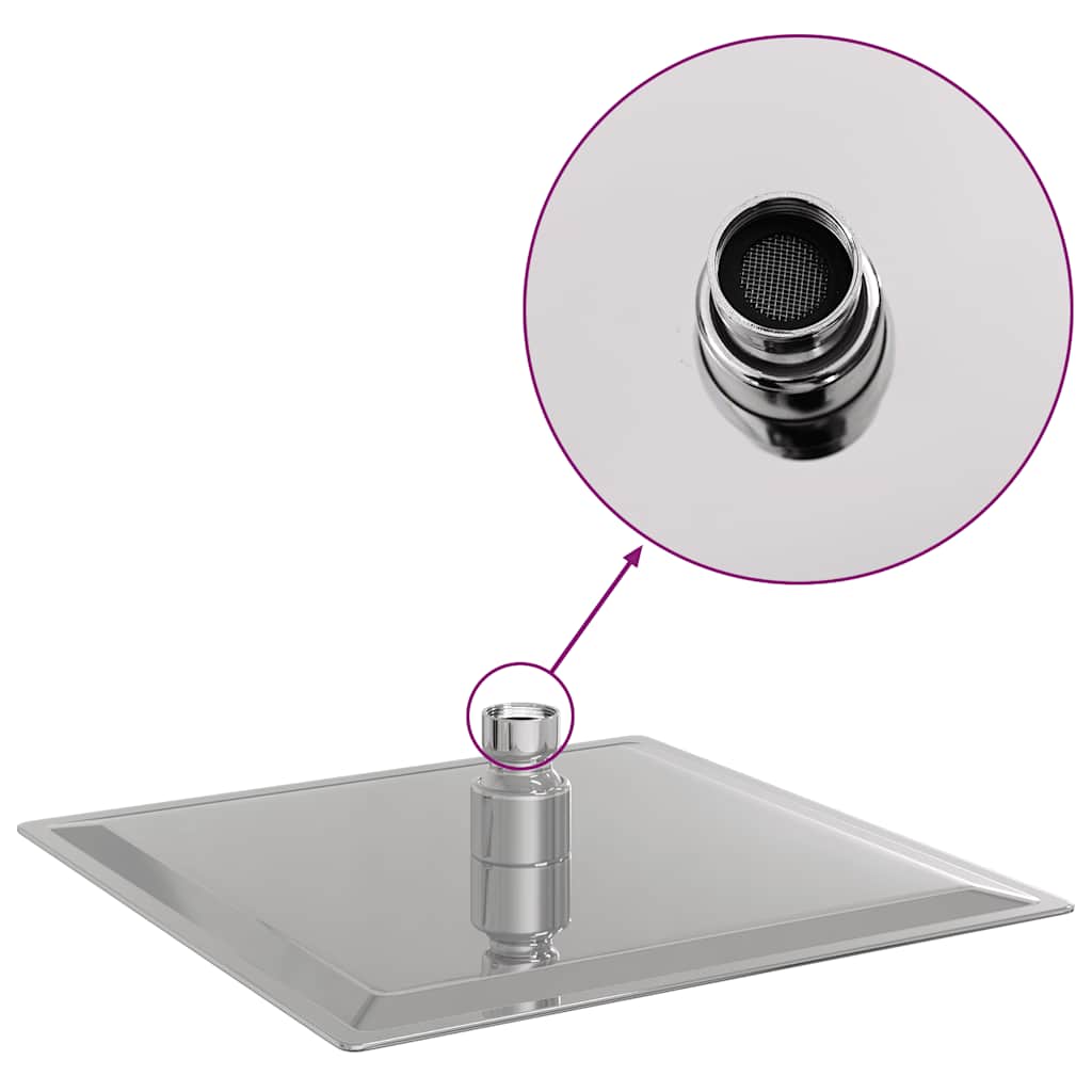 Testa Doccia a Pioggia in Acciaio Inox 304 20x20 cm Quadrata 4103912