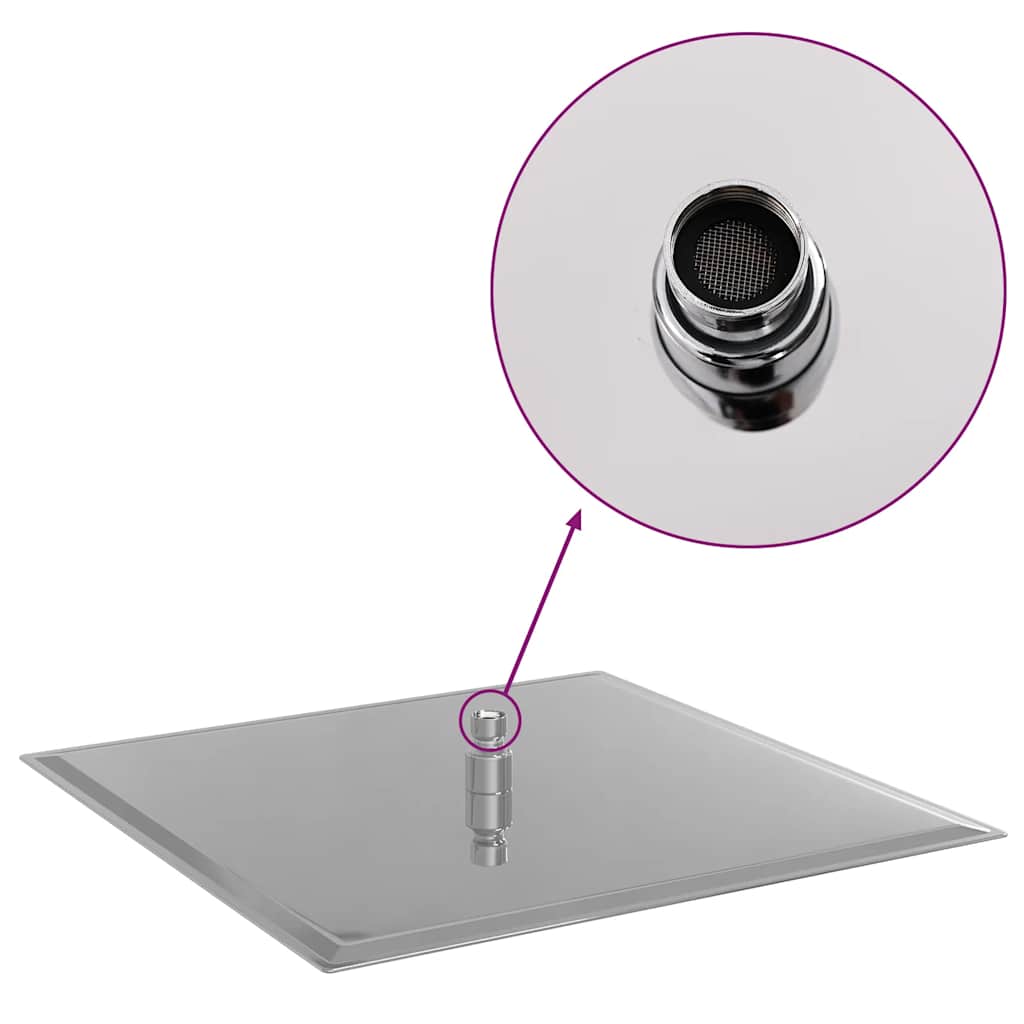 Testa Doccia a Pioggia in Acciaio Inox 304 40x40 cm Quadrata 4103915